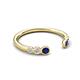 5 - Makena Blue Sapphire and Lab Grown Diamonds Open Wedding Band 