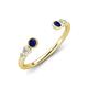 4 - Makena Blue Sapphire and Lab Grown Diamonds Open Wedding Band 