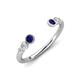 4 - Makena Blue Sapphire and Lab Grown Diamonds Open Wedding Band 