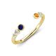 4 - Makena Blue Sapphire and Citrine Open Wedding Band 