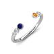 4 - Makena Blue Sapphire and Citrine Open Wedding Band 