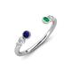 4 - Makena Blue Sapphire and Emerald Open Wedding Band 