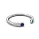 5 - Makena Blue Sapphire and Emerald Open Wedding Band 