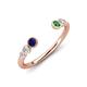 4 - Makena Blue Sapphire and Green Garnet Open Wedding Band 