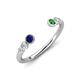4 - Makena Blue Sapphire and Green Garnet Open Wedding Band 