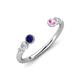4 - Makena Blue Sapphire and Pink Sapphire Open Wedding Band 