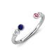 4 - Makena Blue Sapphire and Pink Tourmaline Open Wedding Band 