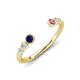 4 - Makena Blue Sapphire and Pink Tourmaline Open Wedding Band 