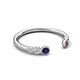 5 - Makena Blue Sapphire and Pink Tourmaline Open Wedding Band 