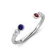 4 - Makena Blue Sapphire and Red Garnet Open Wedding Band 