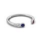 5 - Makena Blue Sapphire and Red Garnet Open Wedding Band 