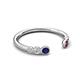 5 - Makena Blue Sapphire and Rhodolite Garnet Open Wedding Band 