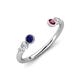 4 - Makena Blue Sapphire and Rhodolite Garnet Open Wedding Band 