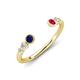 4 - Makena Blue Sapphire and Ruby Open Wedding Band 