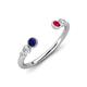 4 - Makena Blue Sapphire and Ruby Open Wedding Band 