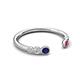5 - Makena Blue Sapphire and Ruby Open Wedding Band 