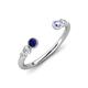 4 - Makena Blue Sapphire and Tanzanite Open Wedding Band 