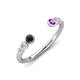 4 - Makena Black Diamond and Amethyst Open Wedding Band 