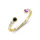 4 - Makena Black Diamond and Amethyst Open Wedding Band 