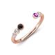 4 - Makena Black Diamond and Amethyst Open Wedding Band 