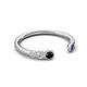 5 - Makena Black Diamond and Blue Sapphire Open Wedding Band 