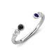 4 - Makena Black Diamond and Blue Sapphire Open Wedding Band 