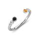 4 - Makena Black Diamond and Citrine Open Wedding Band 