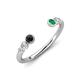 4 - Makena Black Diamond and Emerald Open Wedding Band 