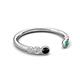 5 - Makena Black Diamond and Emerald Open Wedding Band 