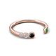 5 - Makena Black Diamond and Green Garnet Open Wedding Band 