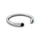 5 - Makena Black Diamond and Green Garnet Open Wedding Band 
