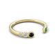 5 - Makena Black Diamond and Green Garnet Open Wedding Band 
