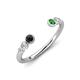 4 - Makena Black Diamond and Green Garnet Open Wedding Band 
