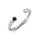 4 - Makena Black Diamond and Peridot Open Wedding Band 