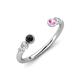 4 - Makena Black Diamond and Pink Sapphire Open Wedding Band 