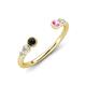 4 - Makena Black Diamond and Pink Sapphire Open Wedding Band 