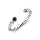 4 - Makena Black Diamond and Pink Tourmaline Open Wedding Band 