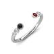 4 - Makena Black Diamond and Red Garnet Open Wedding Band 