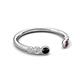 5 - Makena Black Diamond and Red Garnet Open Wedding Band 