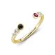 4 - Makena Black Diamond and Rhodolite Garnet Open Wedding Band 