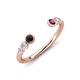 4 - Makena Black Diamond and Rhodolite Garnet Open Wedding Band 
