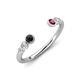 4 - Makena Black Diamond and Rhodolite Garnet Open Wedding Band 