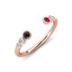 4 - Makena Black Diamond and Ruby Open Wedding Band 