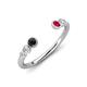 4 - Makena Black Diamond and Ruby Open Wedding Band 