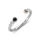 4 - Makena Black Diamond and Smoky Quartz Open Wedding Band 