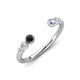 4 - Makena Black Diamond and Tanzanite Open Wedding Band 