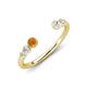 4 - Makena Citrine and Lab Grown Diamonds Open Wedding Band 