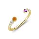 4 - Makena Citrine and Amethyst Open Wedding Band 