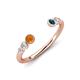 4 - Makena Citrine and Blue Diamond Open Wedding Band 