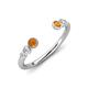 4 - Makena Citrine and Lab Grown Diamonds Open Wedding Band 